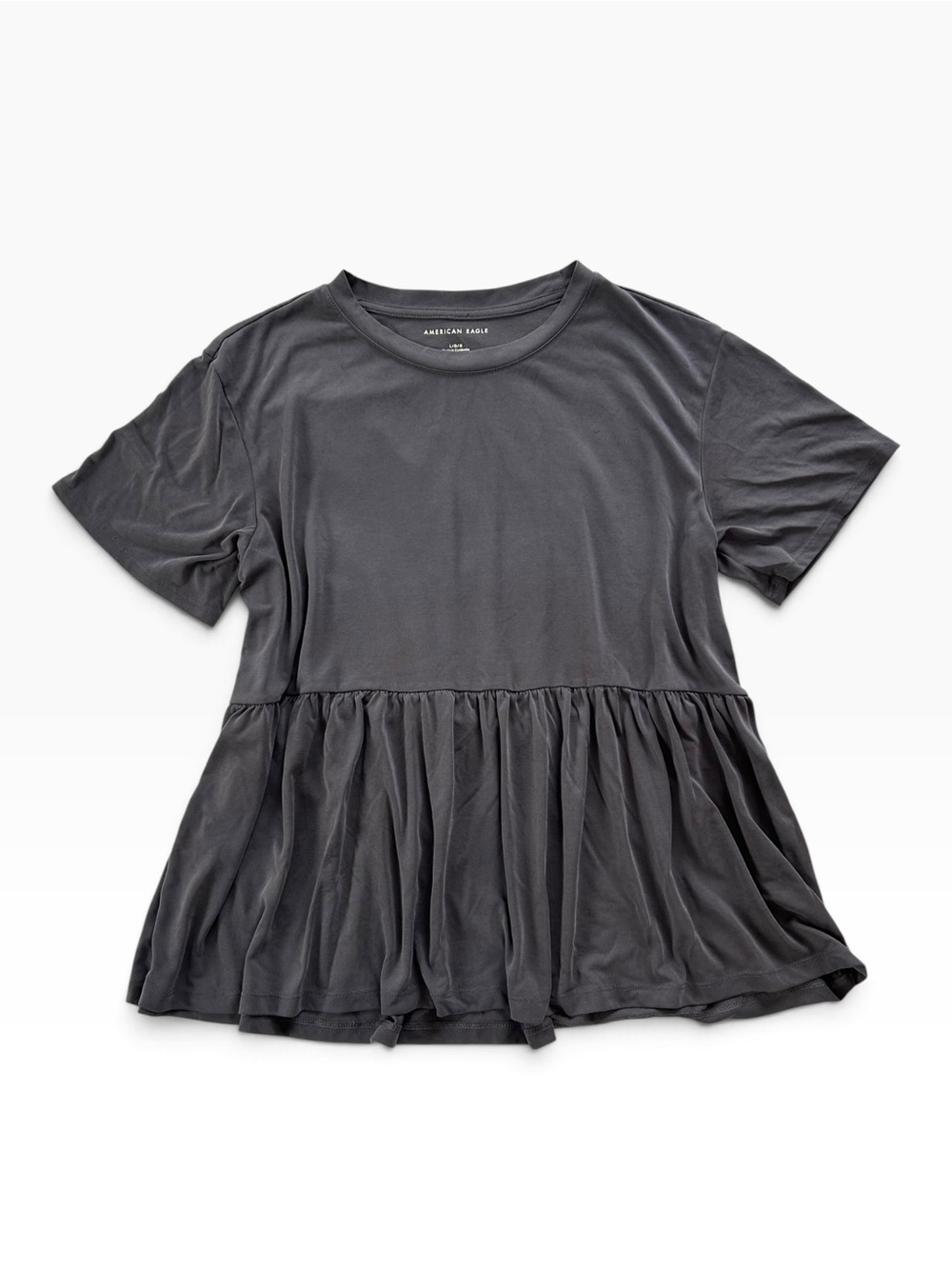 American Eagle Outfitters Washed Black Flowy Babydoll Top